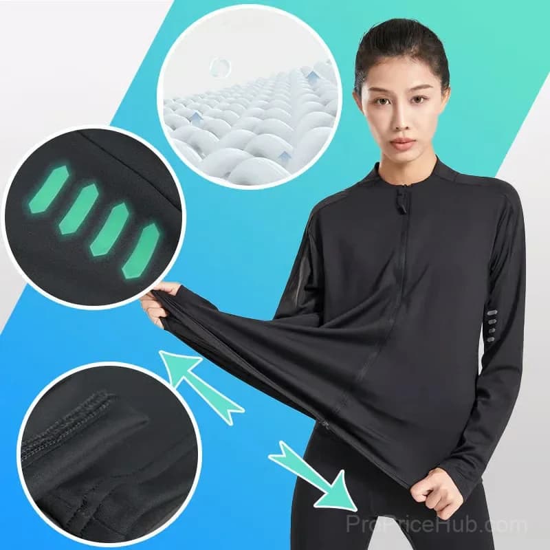 Quick-Drying Fitness Training Sports Suit, Black, Size M - View 4