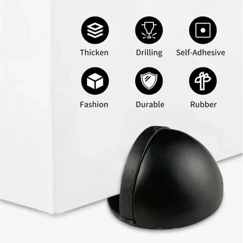 2-Pack Black Hidden Magnetic Door Stopper Holders, Stainless Steel - View 3
