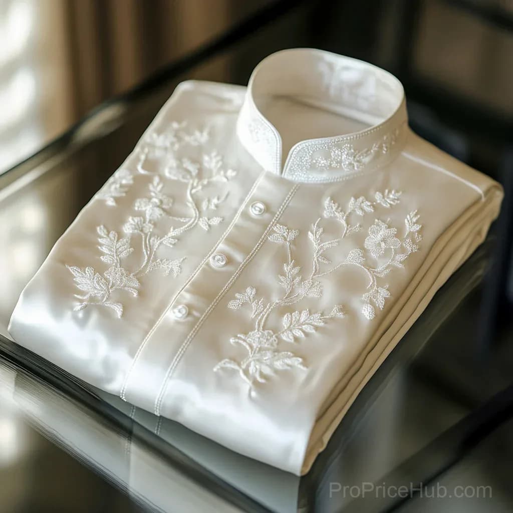 Men's Stand Collar Long Sleeve Floral Pattern Shirt - Main