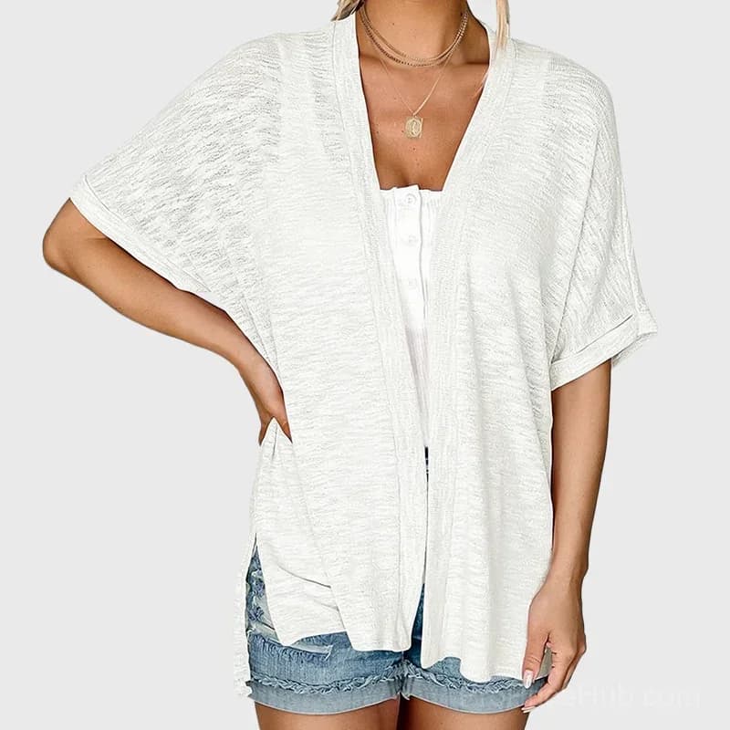 Solid Color Short-Sleeve Casual Jacket - View 11