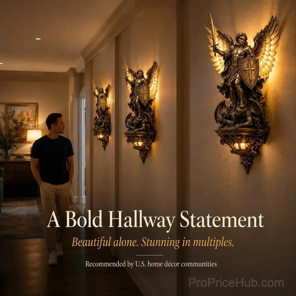 St. Michael Guardian Angel Wall Light - View 3