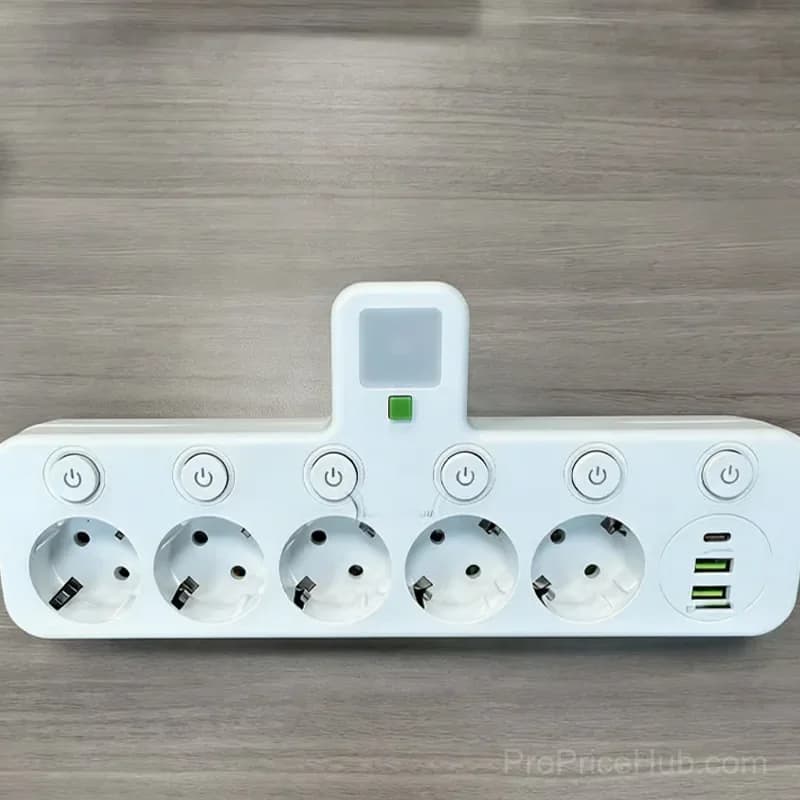 Smart Power Strip with USB Ports, EU Plug, White, 2 Outlets - View 12