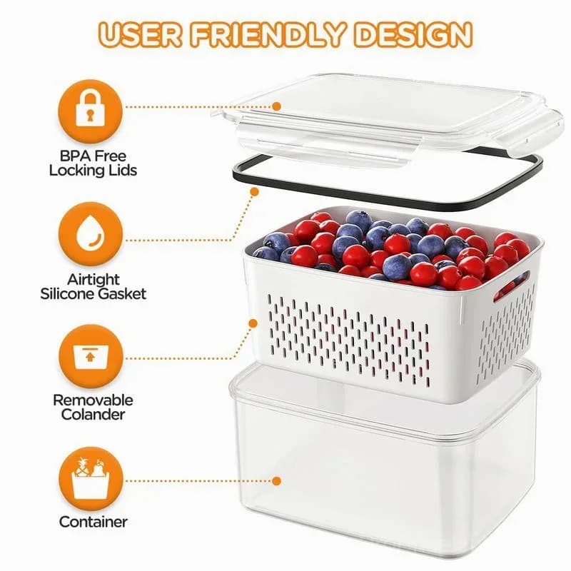 TroveHand Fruit & Vegetable Storage Box Set - View 3