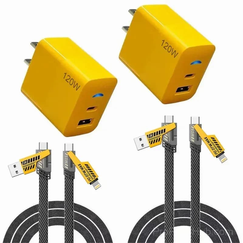 2-Pack USB-C & USB-A Fast Charger Adapter, Multiple Ports - View 7