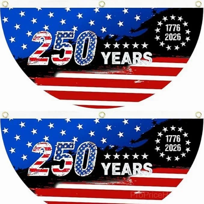 250th Anniversary USA Patriotic Fan Flag Banner - View 11