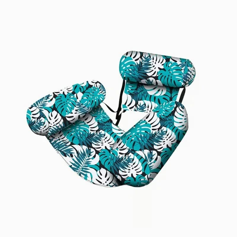 Inflatable Pool Lounge Chairs, 2-Pack Green/Blue with Pump - Alt