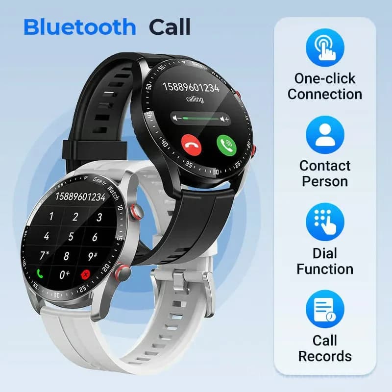 Health Monitoring Sports Smartwatch with Black Rubber Strap - View 7