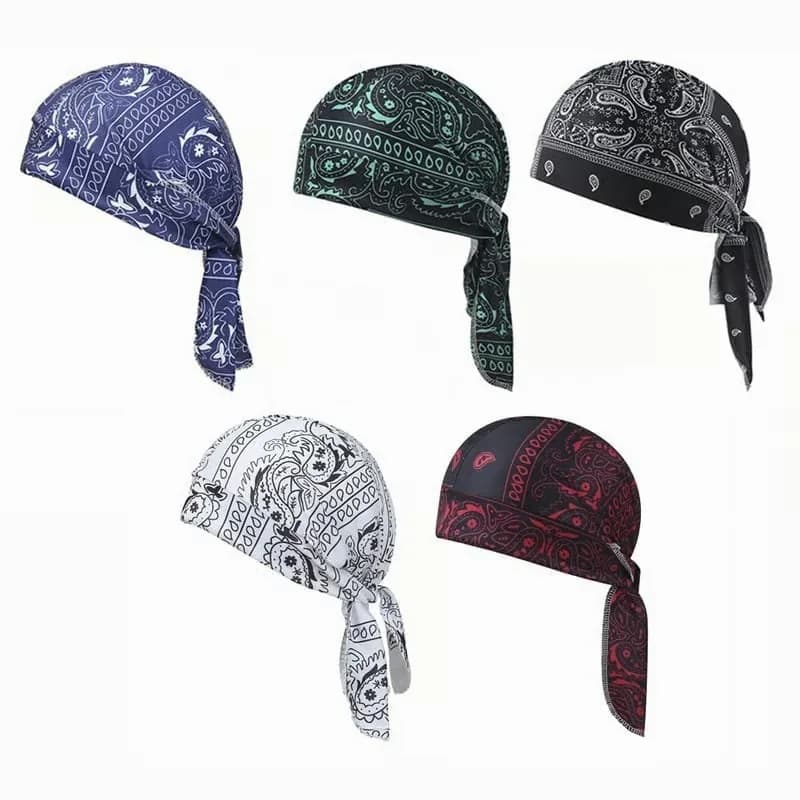 Navy Blue Elastic Cycling Sports Cap - View 9