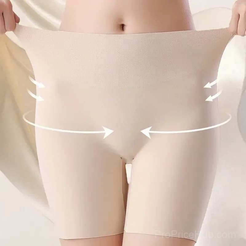 Women's High-Waist Ice Silk Tummy Control Shapewear, Black/Nude L - Alt