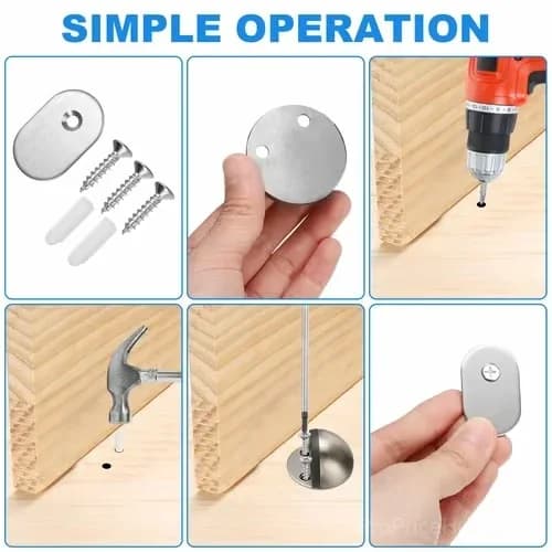 2-Pack Black Hidden Magnetic Door Stopper Holders, Stainless Steel - View 11