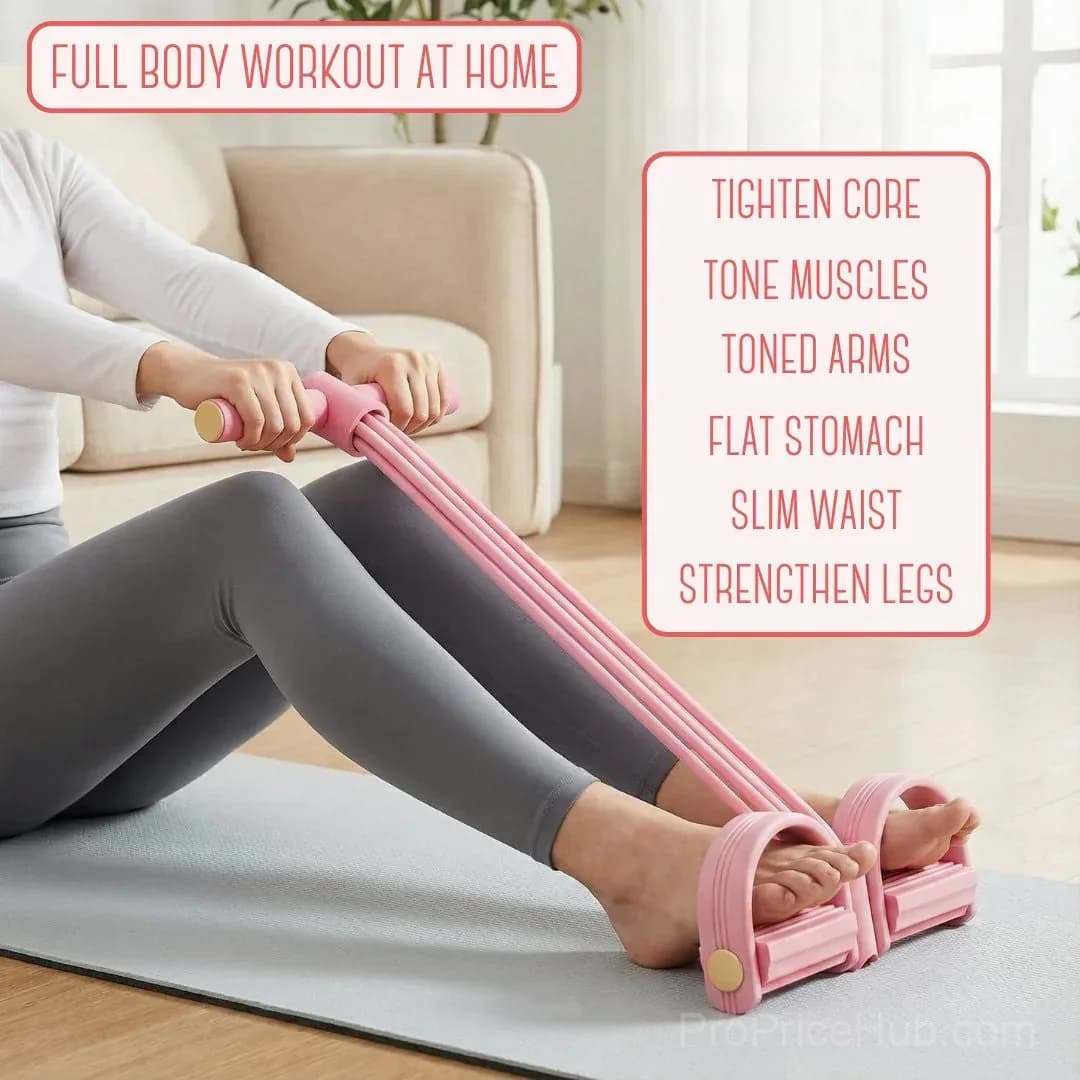6-Tube Resistance Band Trainer for Full Body Workout - Alt