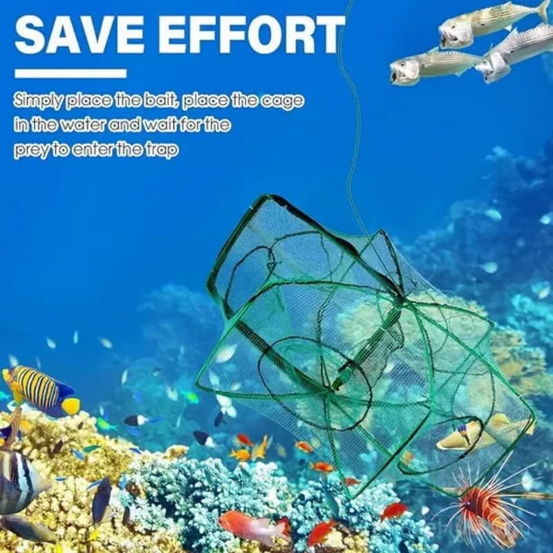 Auto-Foldable 6-Hole Fishing Trap Net, 72 x 28 cm - View 4