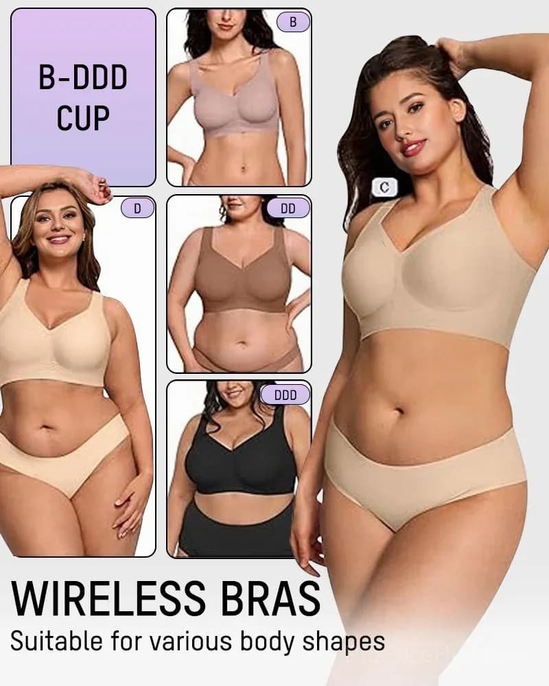 Comfortable Wireless Full Coverage Jelly Smoothing Bra - View 10