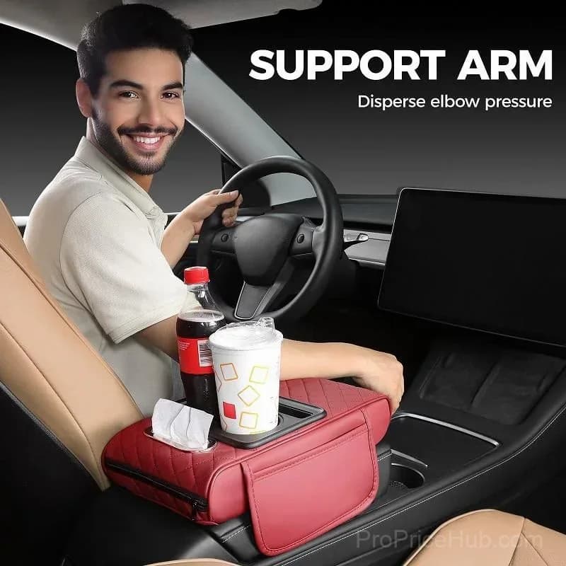 Multifunctional PU Leather Car Armrest Box Mat - Alt