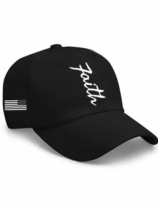 Unisex Faith & Flag Print Baseball Cap - Alt