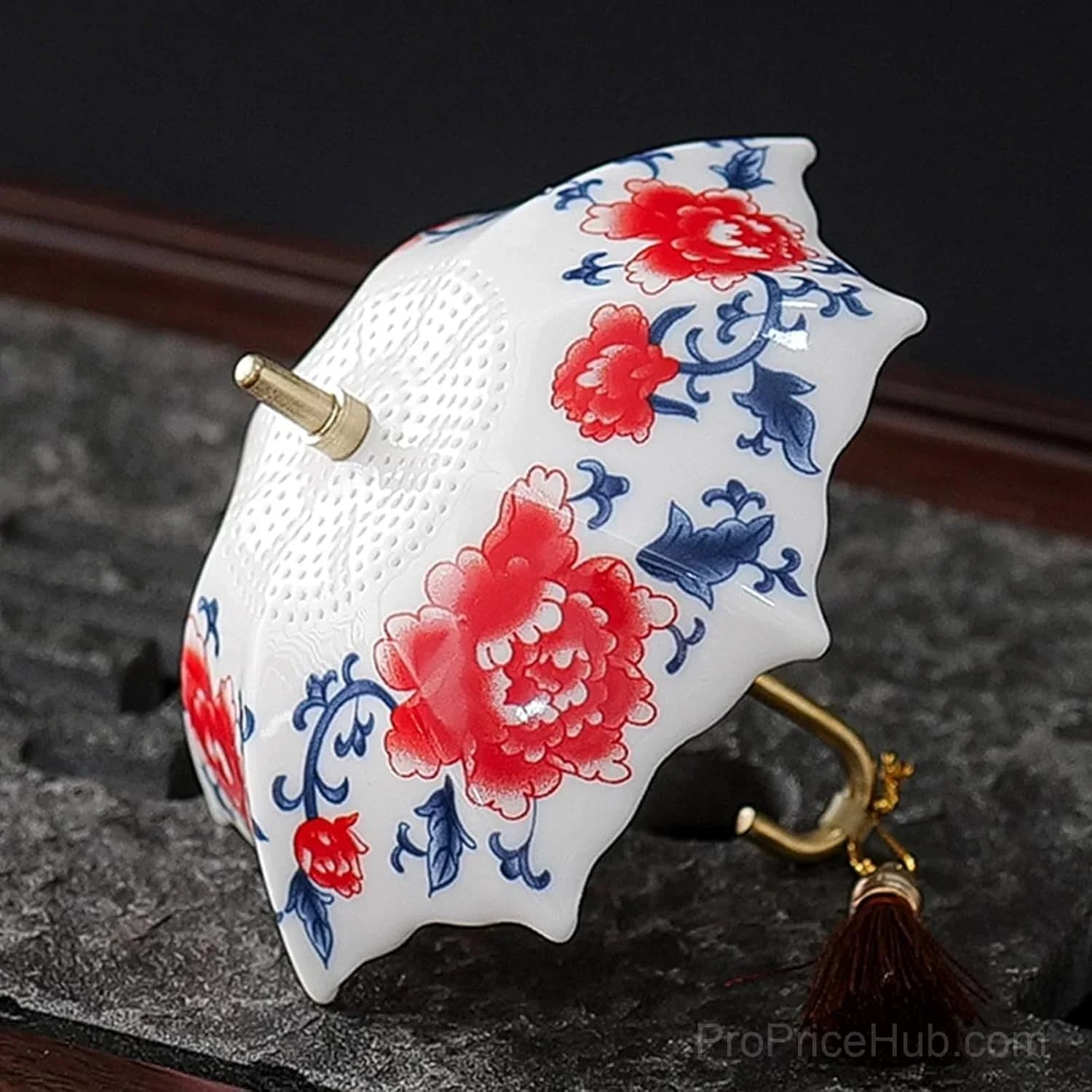Blue and White Porcelain Umbrella Tea Infuser Set - View 8
