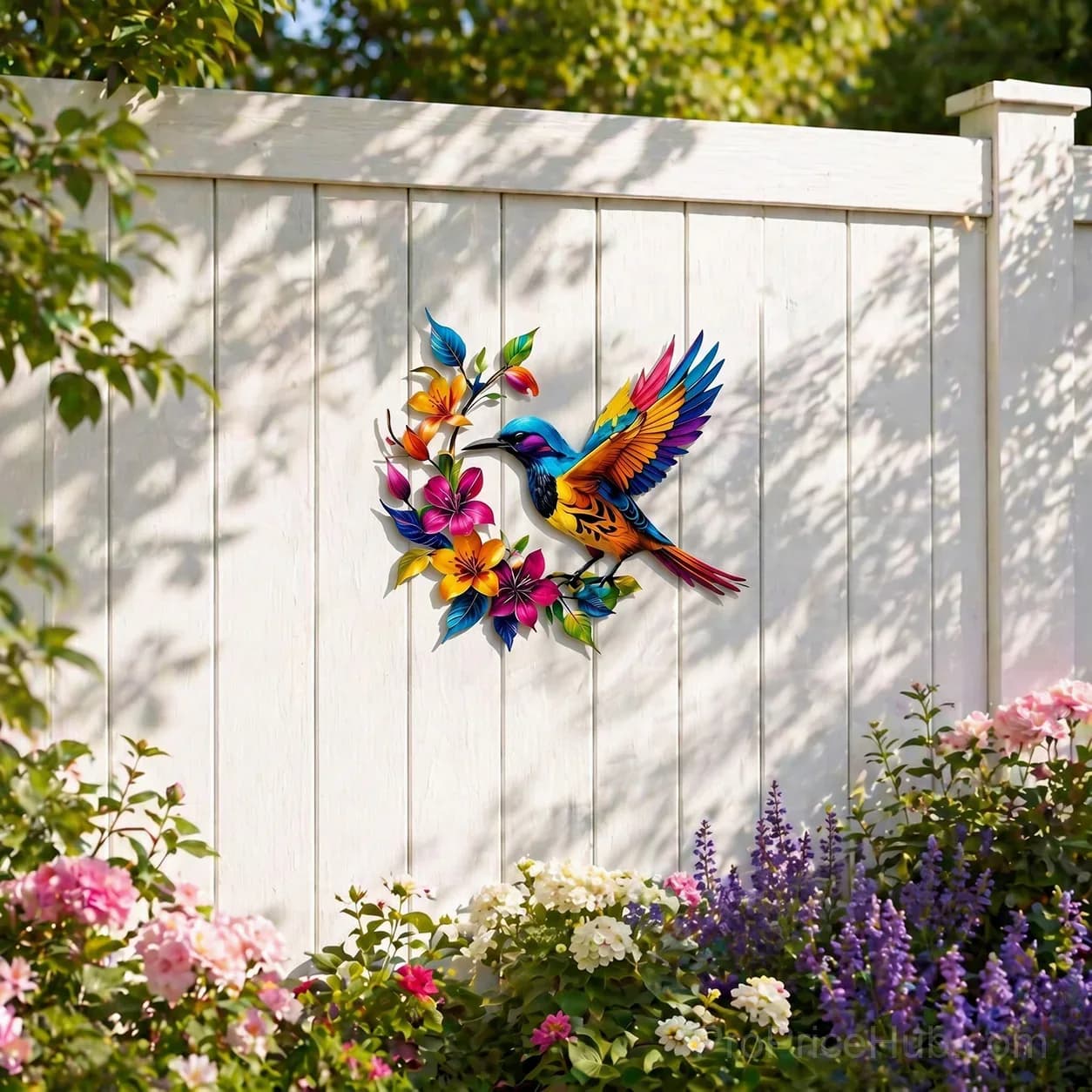 Hummingbird Bloom Metal Wall Art - View 15