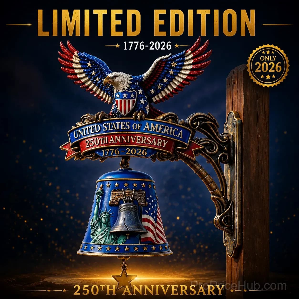 USA 250th Anniversary Patriotic Wall Bell - Main