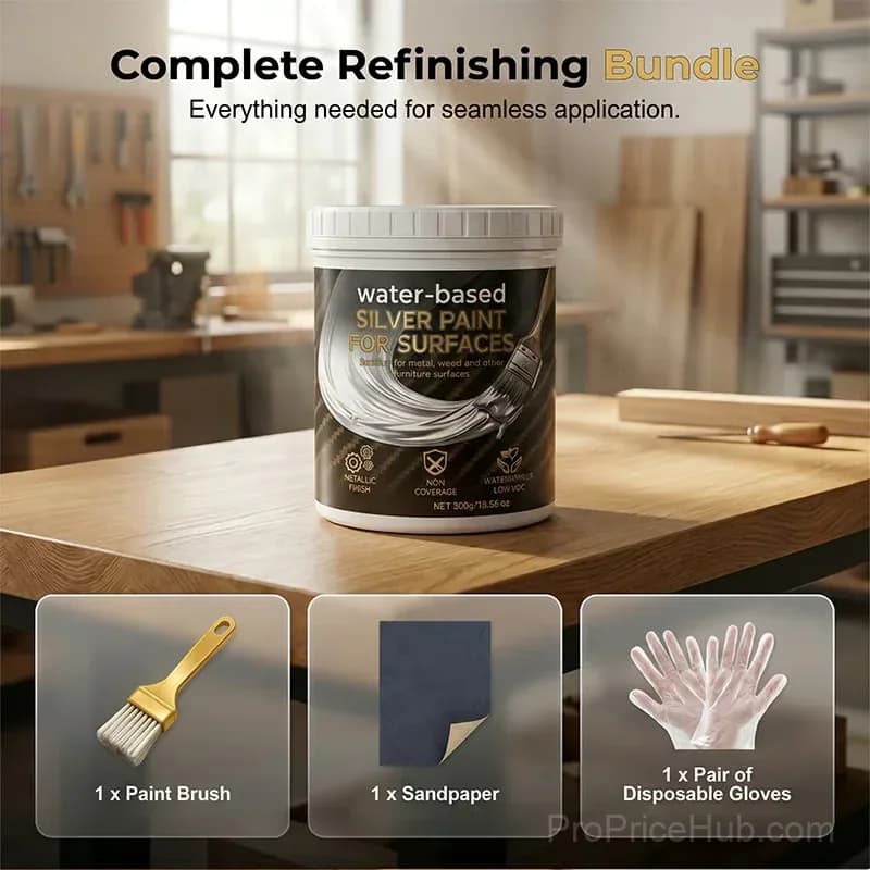 Water-Based Silver Paint for Metal and Wood, 80ml - View 10