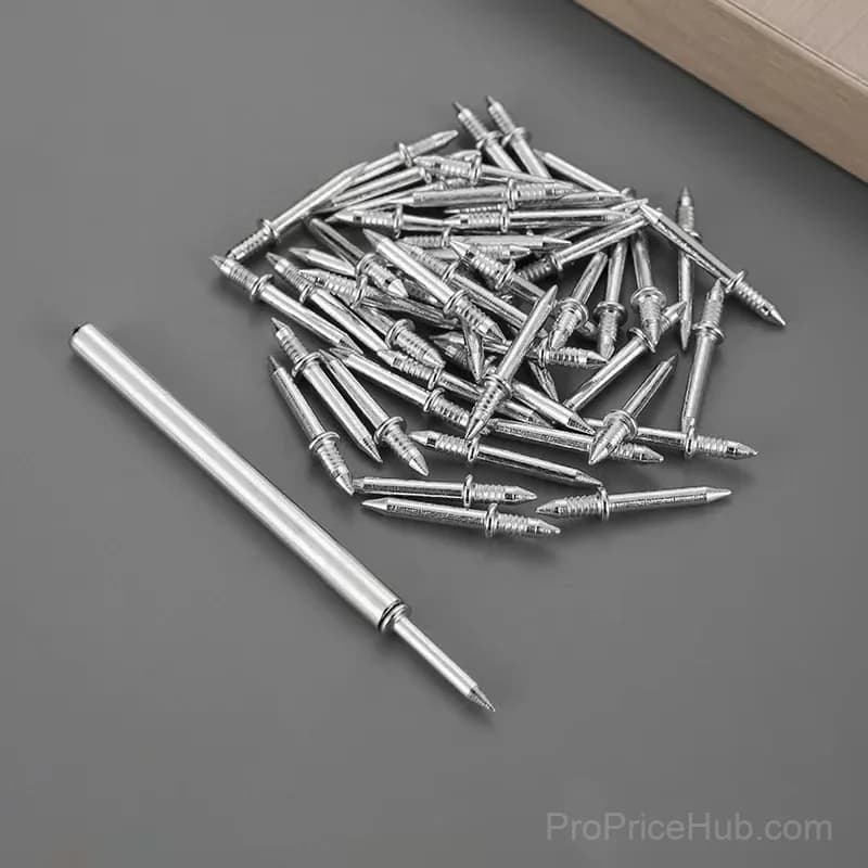 100-Piece Double-Head Skirting Line Invisible Nails with Sleeve Tool - Main