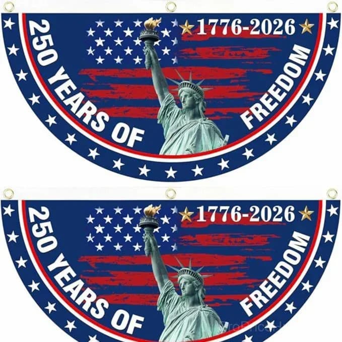 250th Anniversary USA Patriotic Fan Flag Banner - View 13