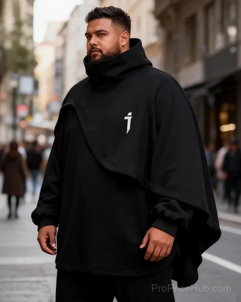 Big & Tall Men's Heavy Industry Fake Two-Piece Hooded Sweatshirt Coat - View 2