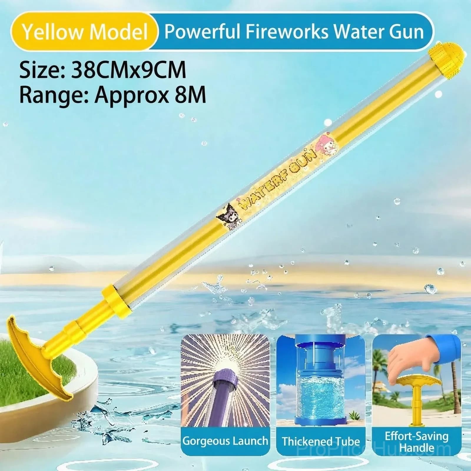 Pink Firework Style Water Spray Toy for Splash Play - Alt