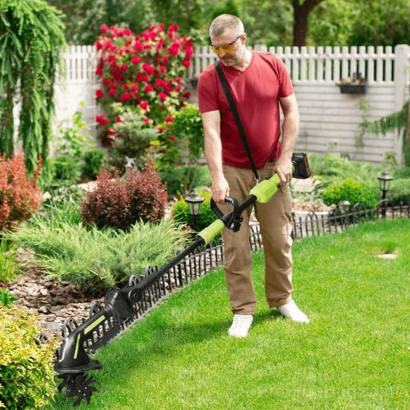2-in-1 Cordless Tiller & Cultivator with Extension Pole - Alt