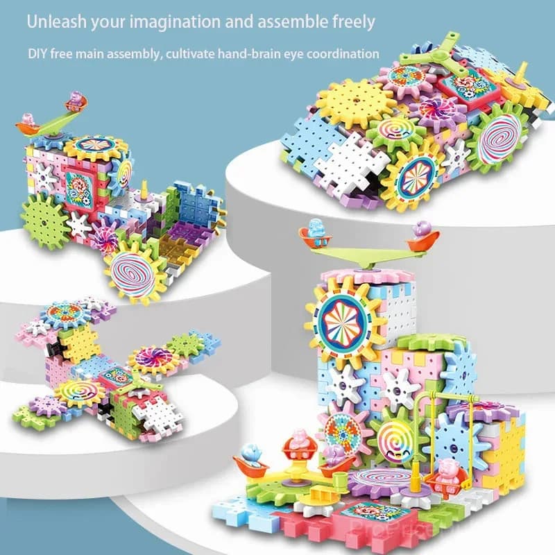 Children's Electric Gear Building Blocks Set - Alt