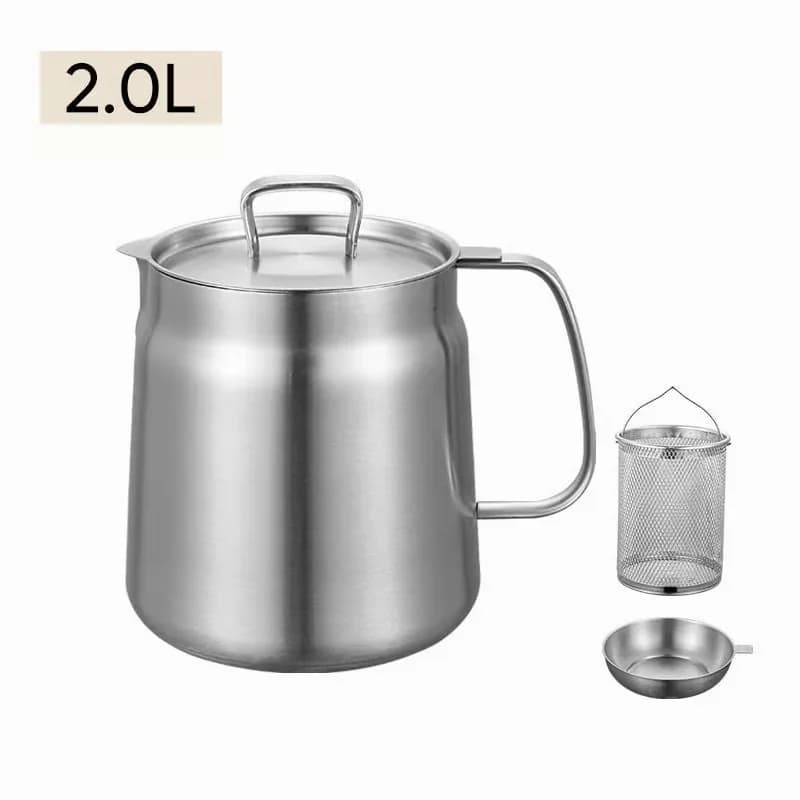 2-in-1 304 Stainless Steel Oil Strainer Pot, 1.5 L - View 2