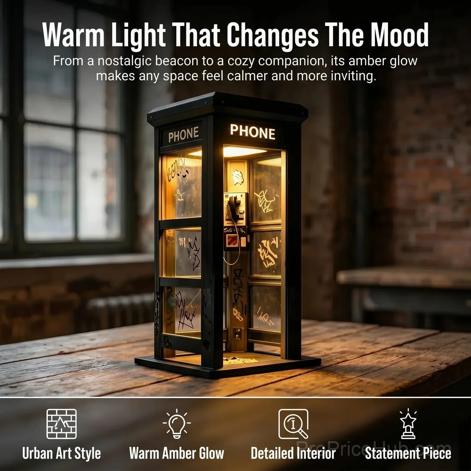 Vintage Phone Booth Ambient Lamp - View 3