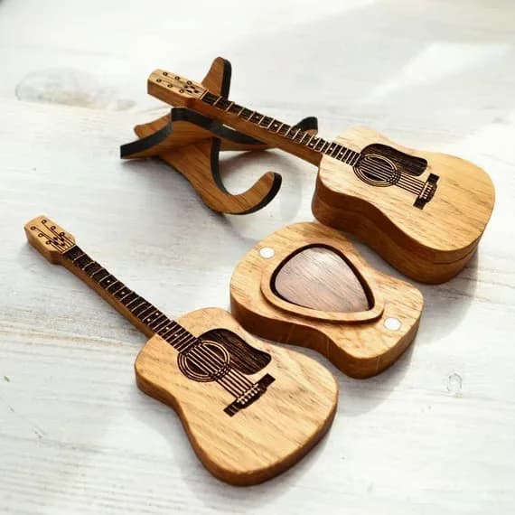 Wooden Acoustic Guitar Pick Box - View 17