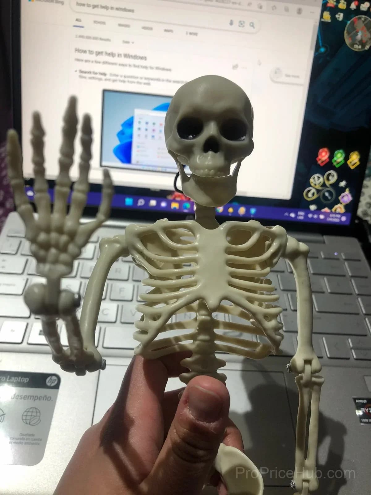 Poseable Hanging Human Skeleton Halloween Party Prop - Alt