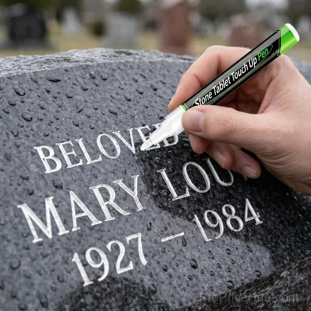 Gold Tombstone Marker Pen for Restoring Faded Grave Inscriptions - View 12