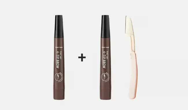 Waterproof 4-Tip Beard and Eyebrow Pen, Light Brown - View 25