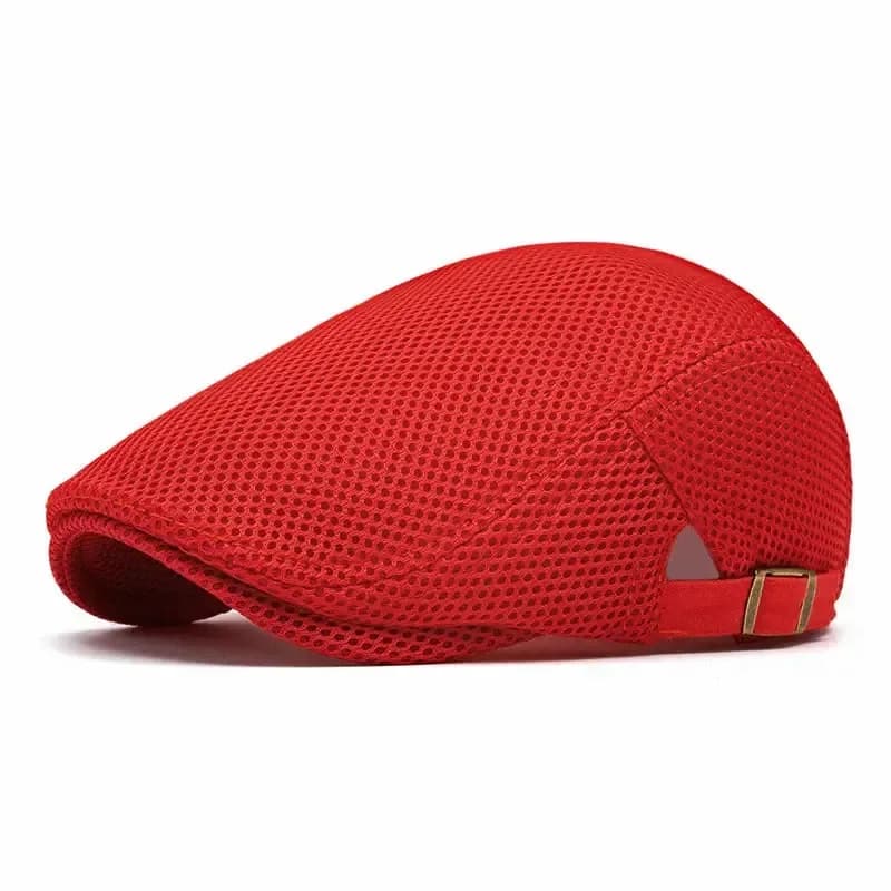 Men's Breathable Mesh Flat Cap – Adjustable Newsboy Ivy Beret Summer Hat - View 8