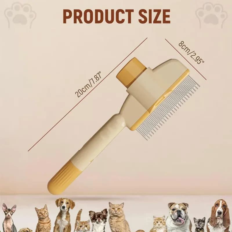 Self-Cleaning Pet Flea Comb Grooming Brush, Green, 1 Pc - View 12