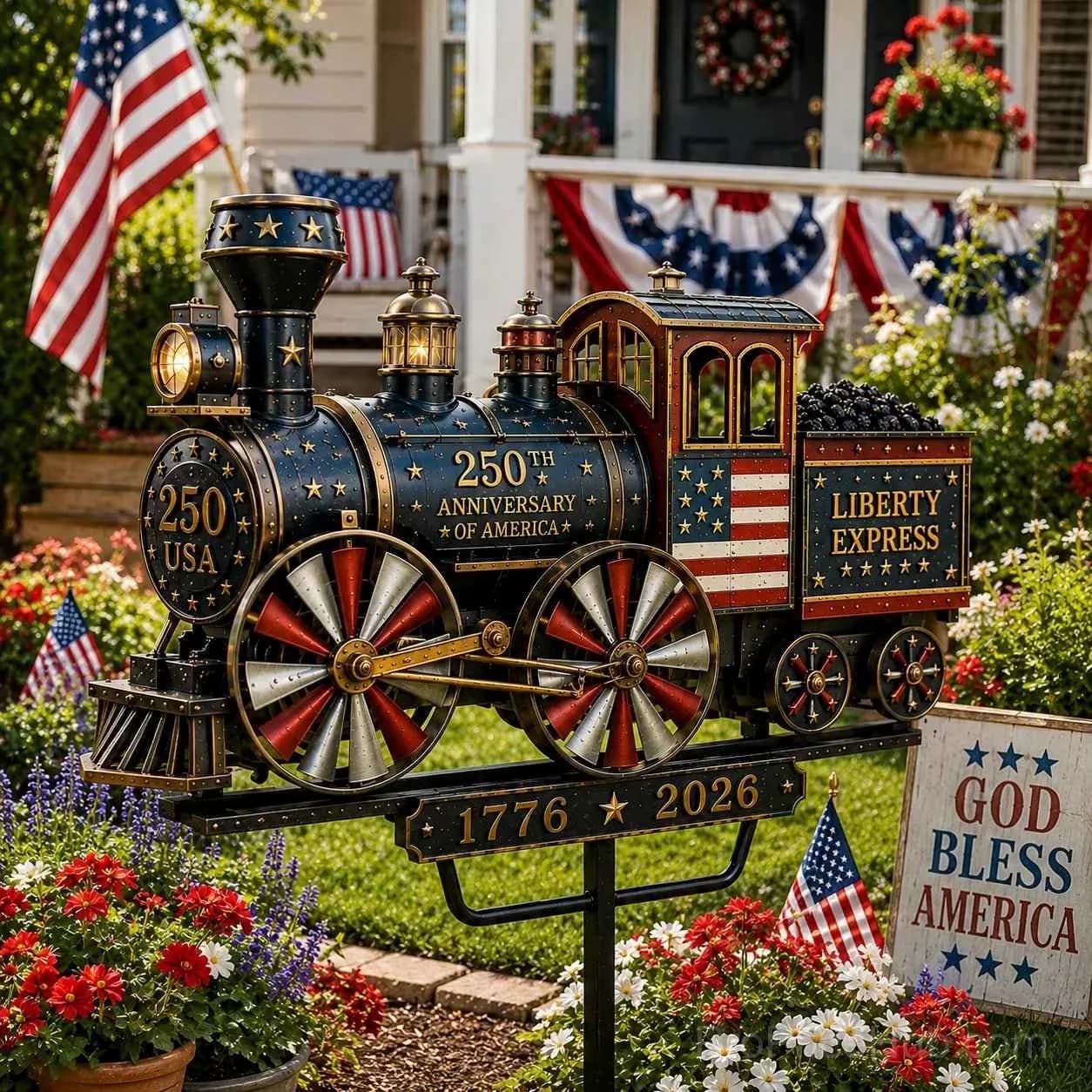 Liberty Express Train Wind Spinner - Garden Decor - Main