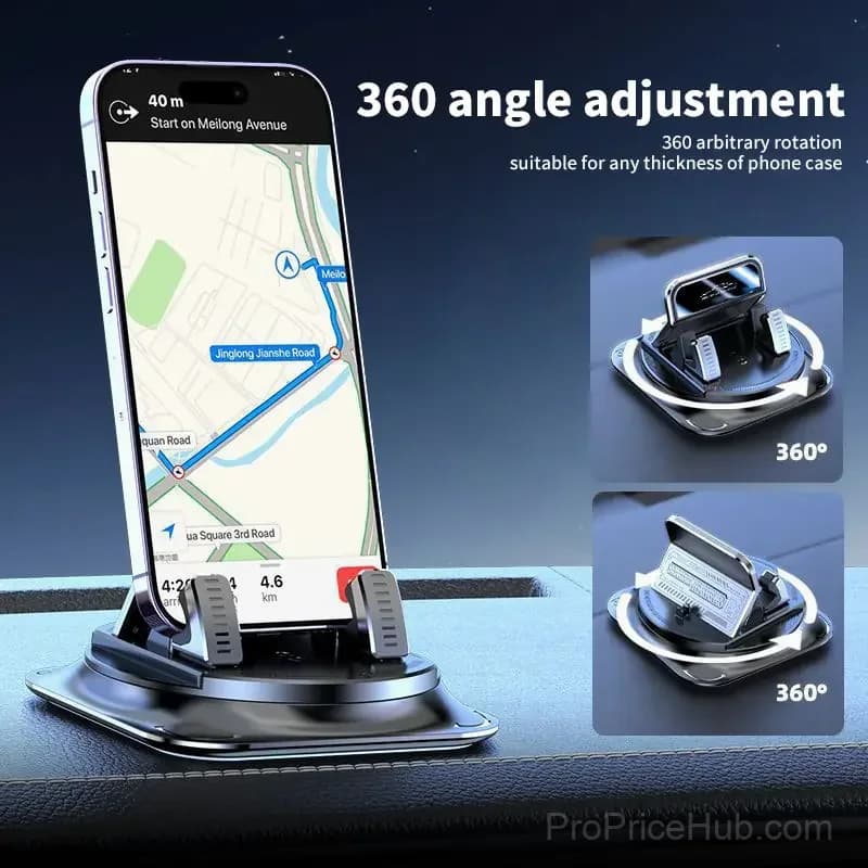 Car Phone Holder with 360-Degree Rotation - View 3