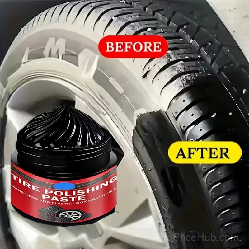 Car Tire & Plastic Trim Renewal Paste with Sponge Cleaner, 3-Pc - View 3