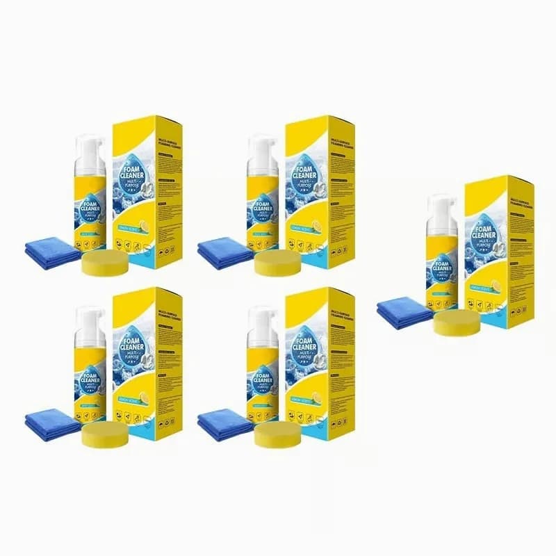 Multi-Function Foam Car Cleaner Kit, 150ml with Sponge and Cloth - Alt