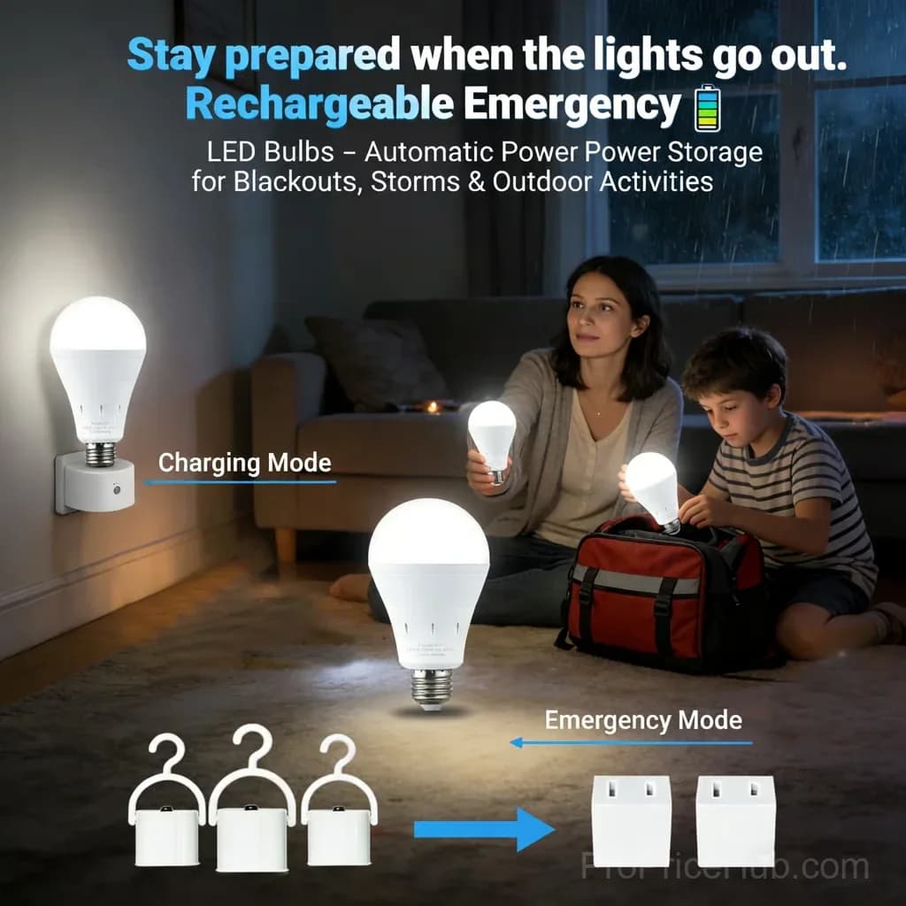 Rechargeable LED Emergency Light Bulb, 1-Pack - Main