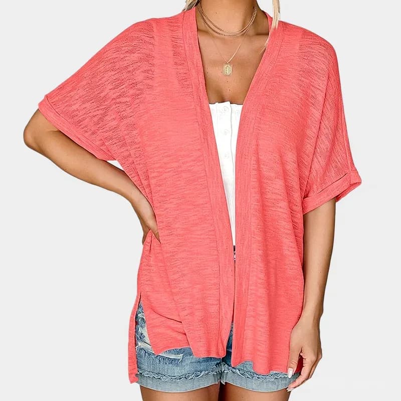 Solid Color Short-Sleeve Casual Jacket - View 17