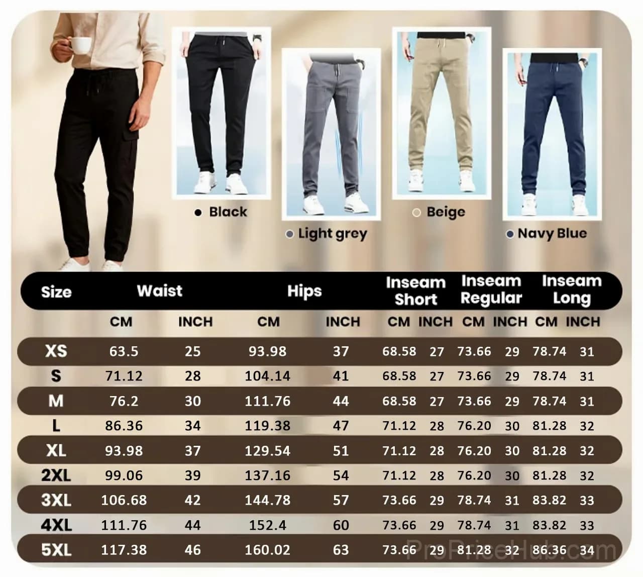 High-Stretch Multi-Pocket Cargo Pants, Black, XS - Main