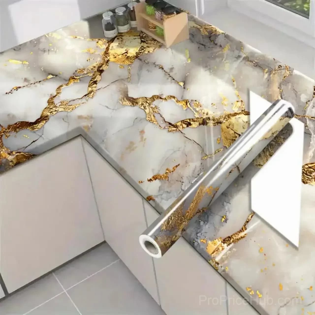 Gold Marble Self-Adhesive Wallpaper Roll - Main