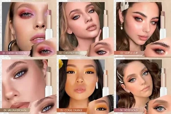 6-Piece Two-Color Eyeshadow Stick Set - Main