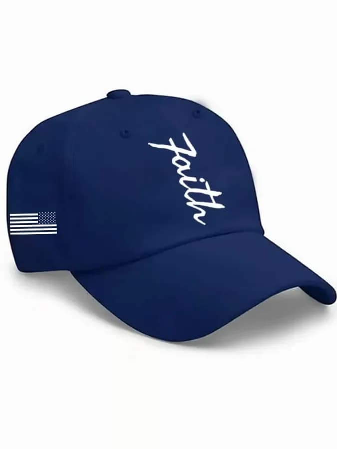 Unisex Faith & Flag Print Baseball Cap - Main