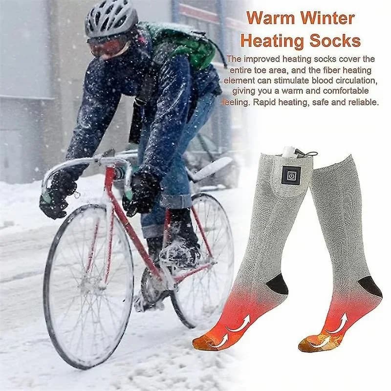 Adjustable Heated Socks, Black, Constant Temperature, 1 Pair - View 4