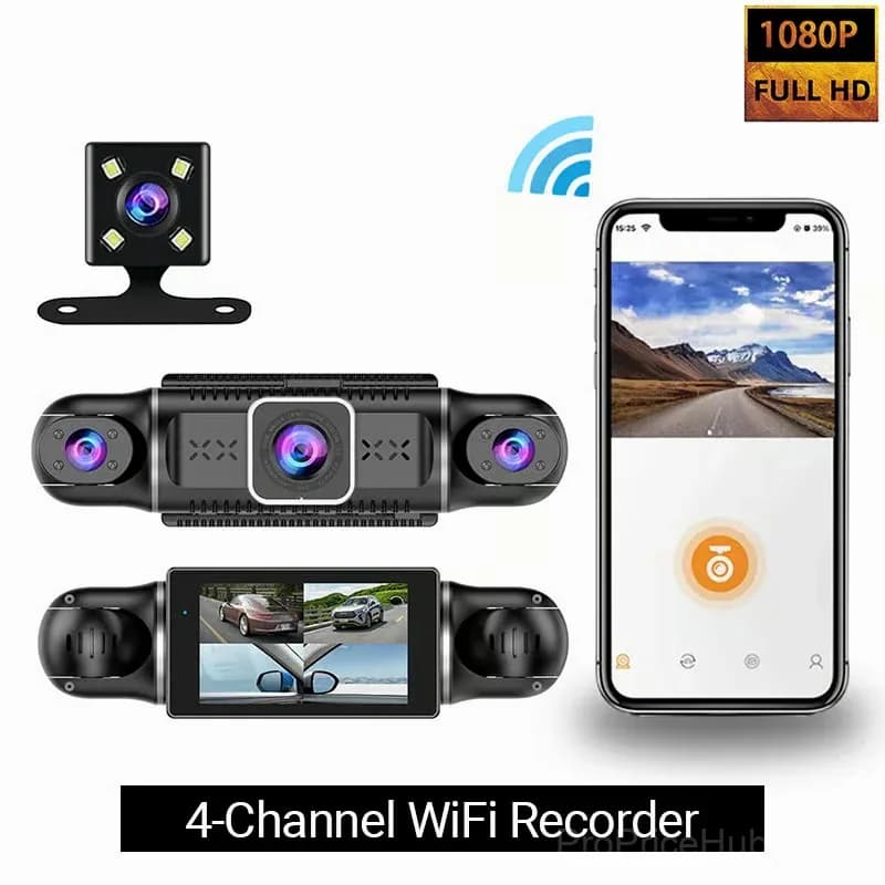 4-Channel 1080P WiFi Car Recorder with 32GB Memory Card - Main