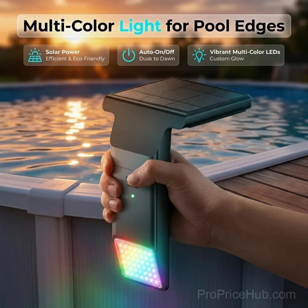 Multi-Color LED Pool Edge Light for Above-Ground Frame Pools - View 9